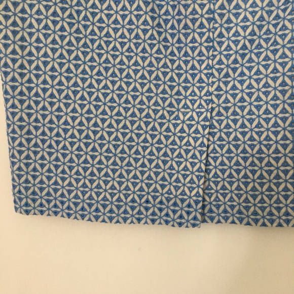 Talbots // Blue, White Embroidered Pencil Skirt 2P - Picture 5 of 8